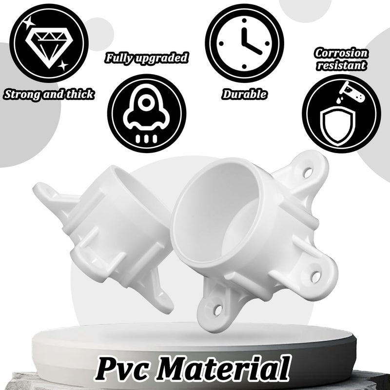 12 عبوة من شفة PVC لأنابيب PVC مقاس 1-1/2 بوصة، وأغطية براغي الطاولة وتجهيزات PVC لمشاريع حامل قضيب PVC DIY، وصنع أرفف التخزين، وأقدام الدعم - Image 4